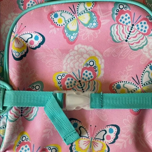 Pottery Barn Kids Pink Butterfly Rolling Suitcase
